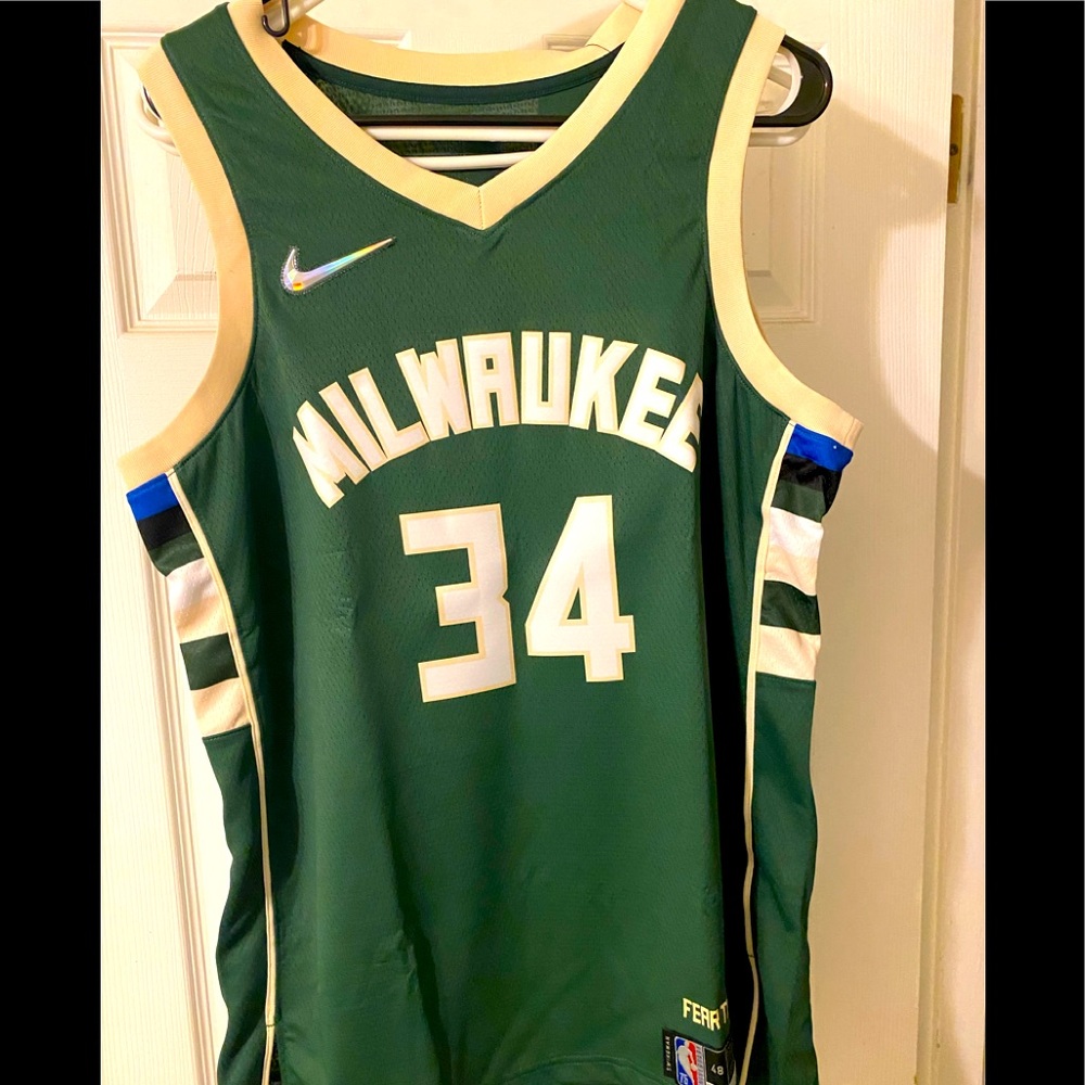 Giannis Antetokounmpo Milwaukee Bucks Nike 21/22 Diamond Swingman Icon 48 Jersey
